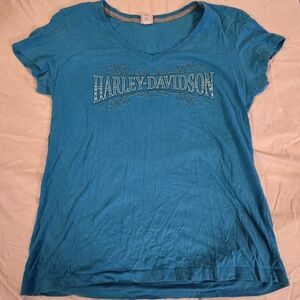 Harley-Davidson Women's Teal V-Neck Tee